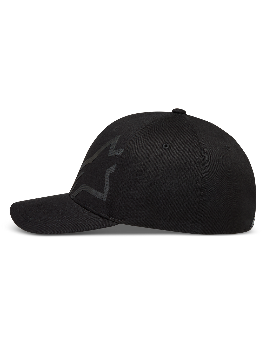 Alpinestars Maze Cappello, cappello sportswear nero in twill con visiera curva, corona strutturata e logo Astars testurizzato.