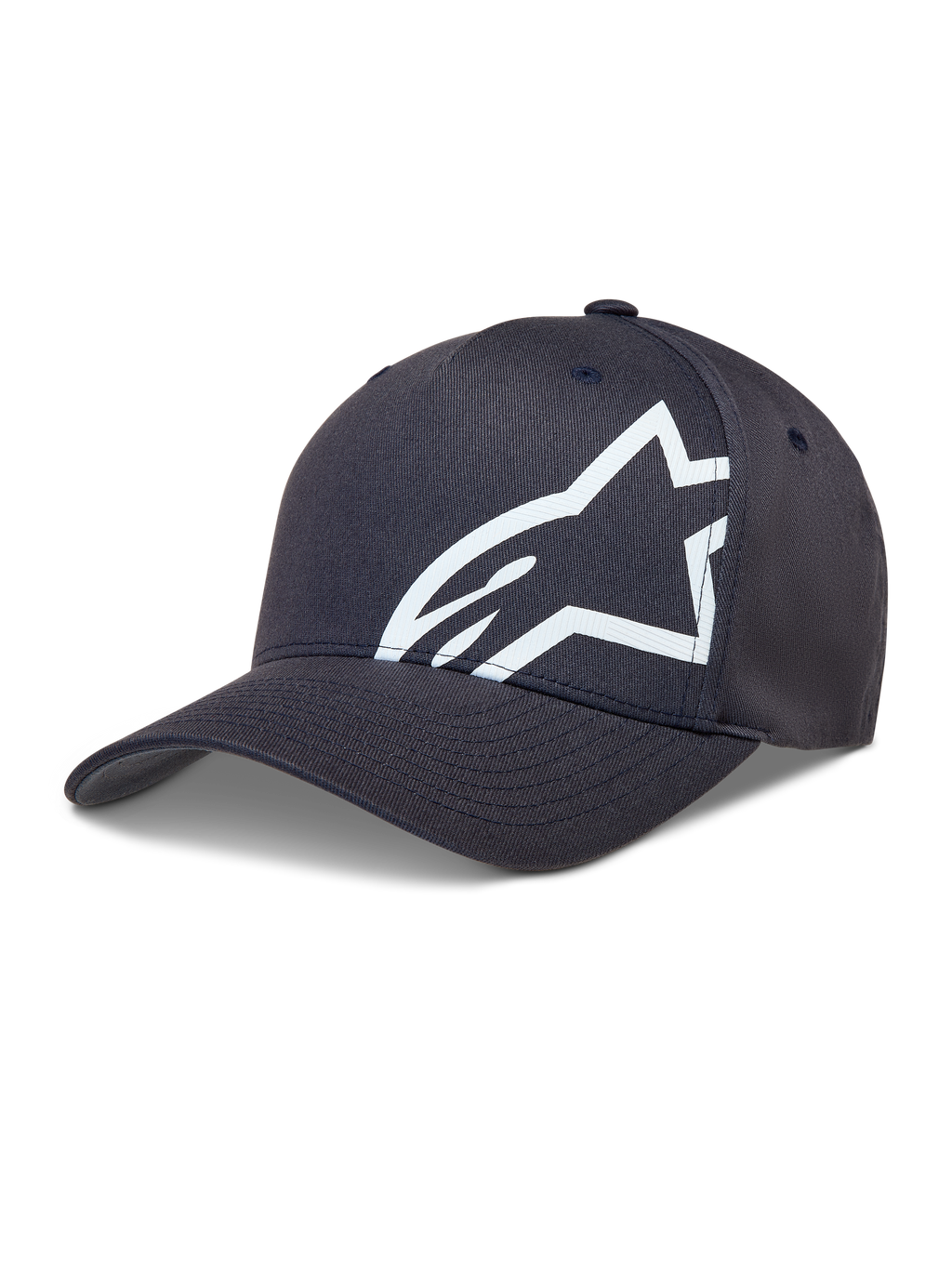 Alpinestars Maze Cappello, cappellino sportswear grigio scuro con visiera curva e logo Astars corp shift bianco testurizzato.