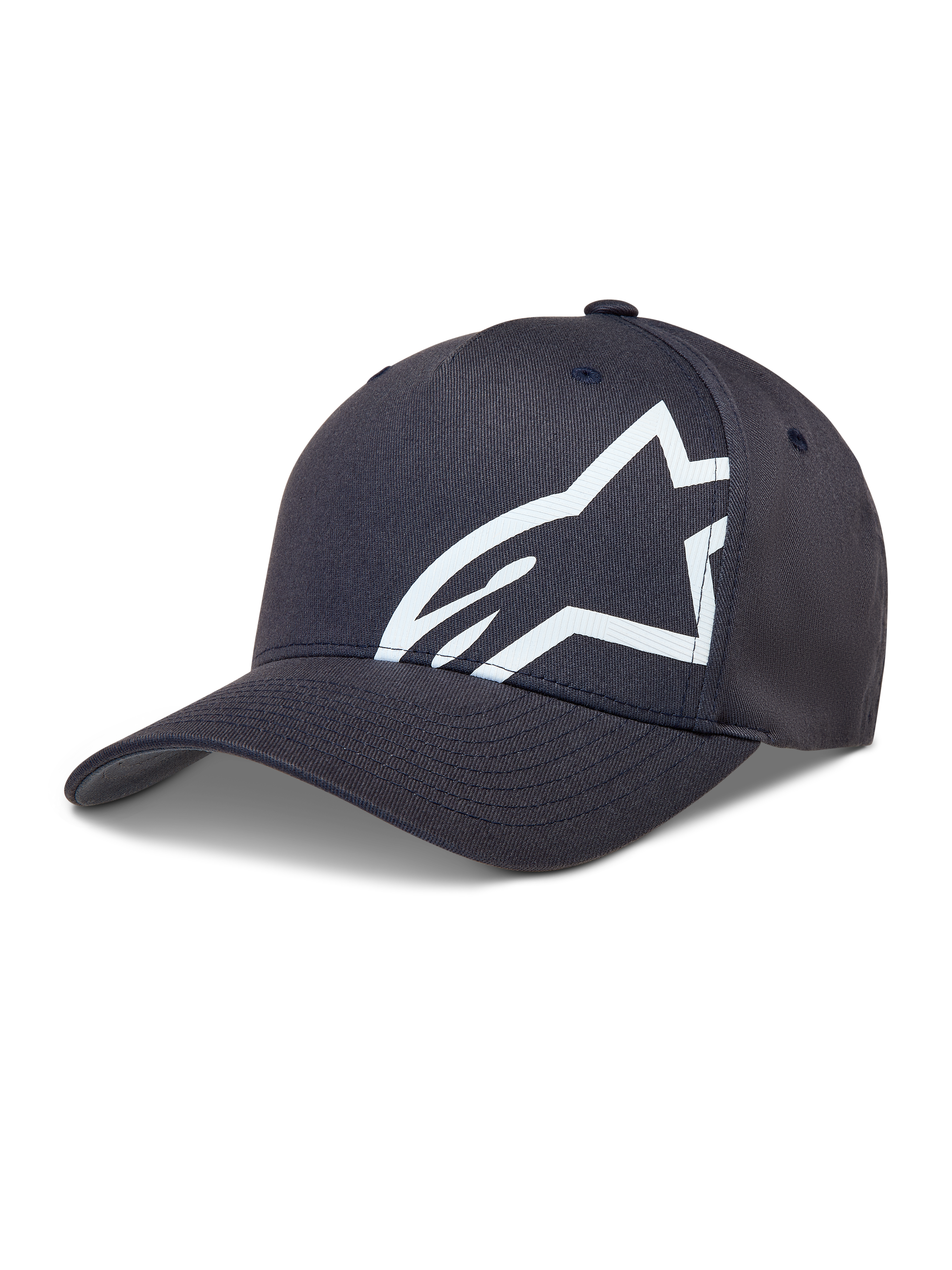 Alpinestars Maze Cappello, cappellino sportswear grigio scuro con visiera curva e logo Astars corp shift bianco testurizzato.