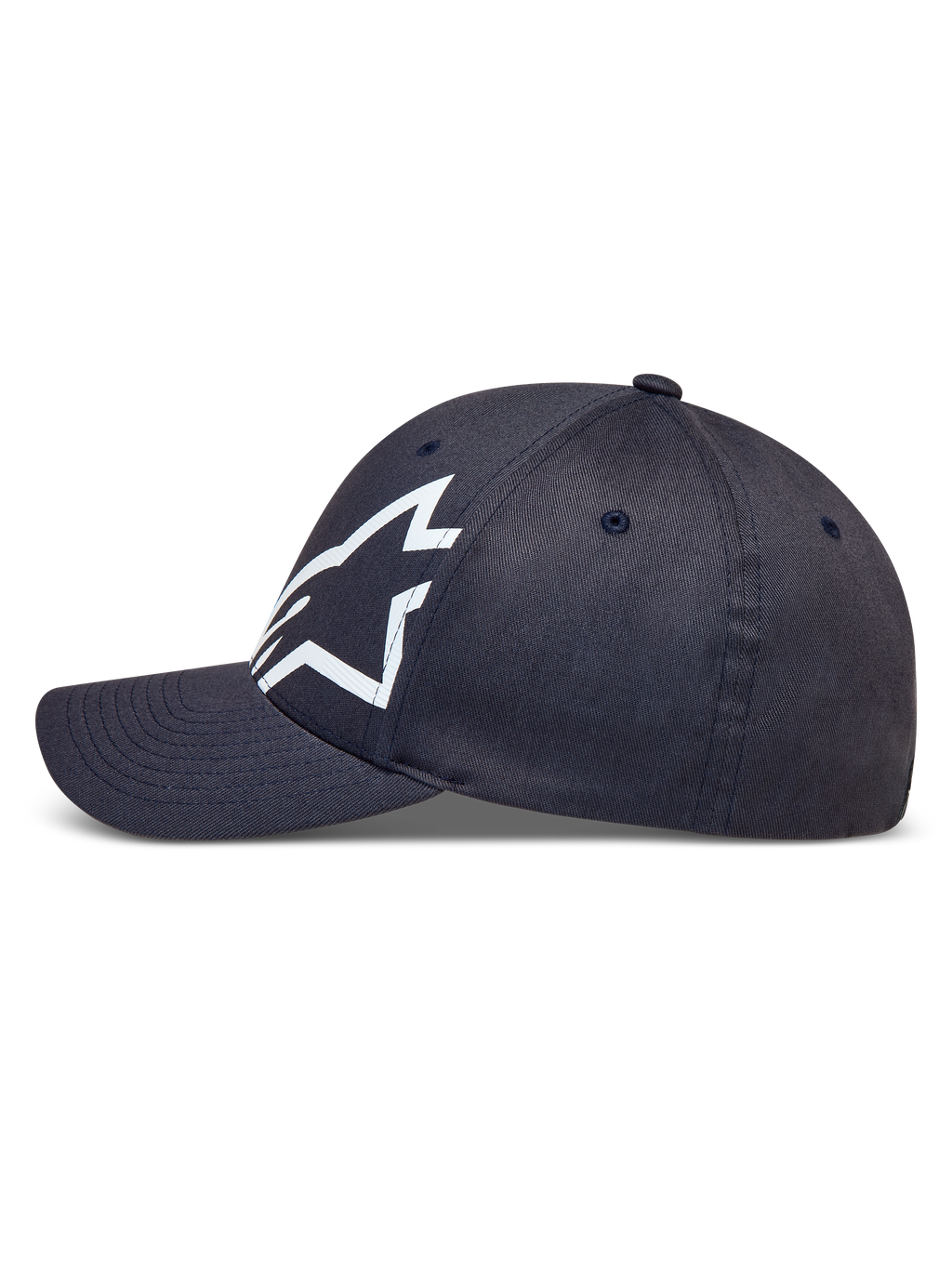 Alpinestars Maze Cappello, cappellino grigio scuro, visiera curva e logo Astars bianco testurizzato, vista laterale