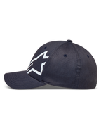 Alpinestars Maze Cappello, cappellino grigio scuro, visiera curva e logo Astars bianco testurizzato, vista laterale