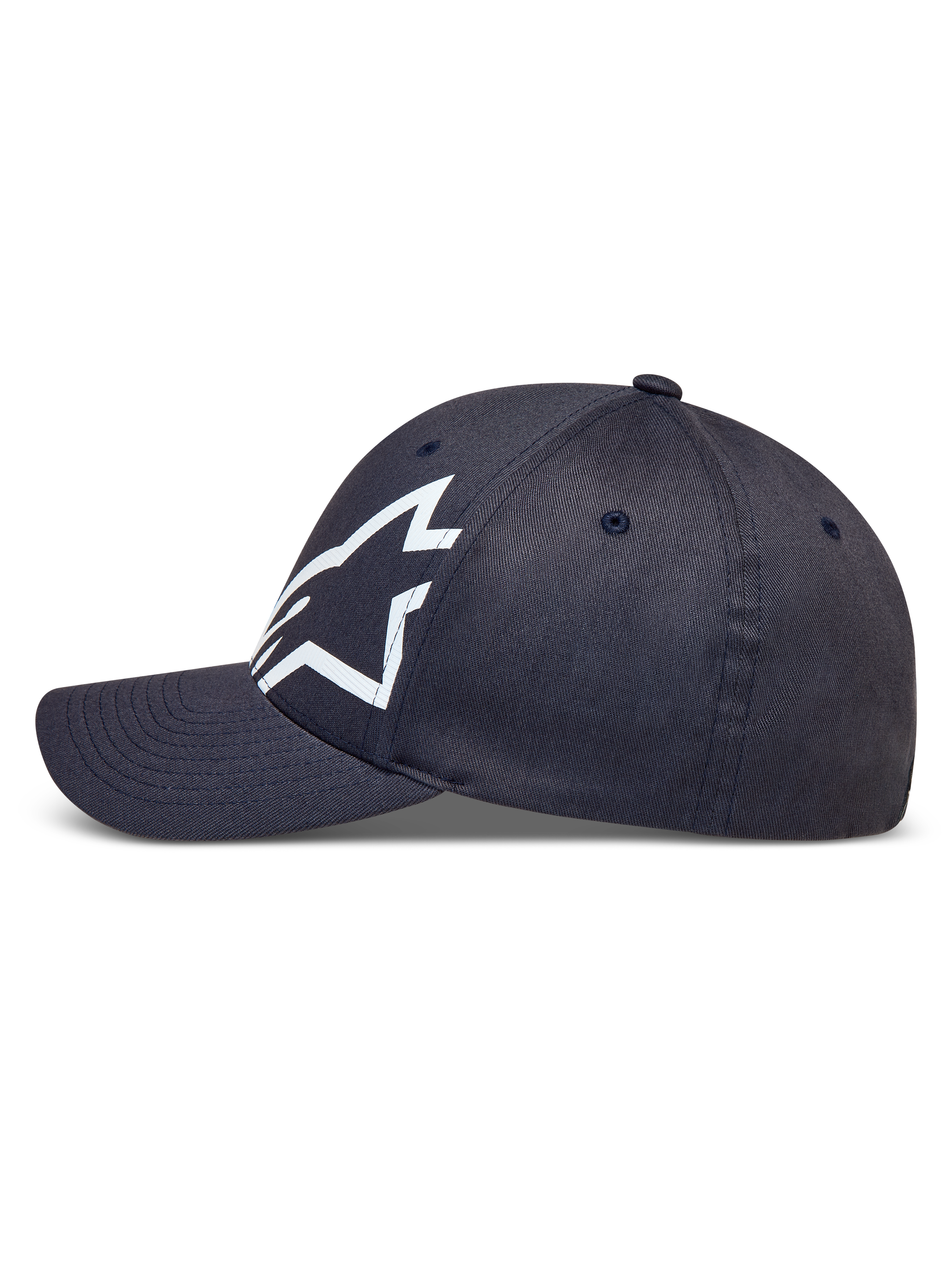 Alpinestars Maze Cappello, cappellino grigio scuro, visiera curva e logo Astars bianco testurizzato, vista laterale