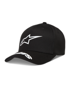 Alpinestars Arclight cappello, cappello in twill nero con visiera curva, logo Astars bianco in rilievo e sulla visiera.