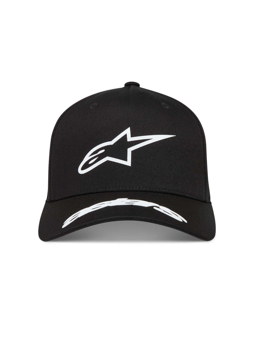 Alpinestars Arclight Cappello, cappello sportswear in twill, nero e bianco, logo Astars in rilievo e visiera curva.
