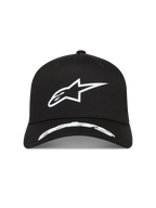 Alpinestars Arclight Cappello, cappello sportswear in twill, nero e bianco, logo Astars in rilievo e visiera curva.