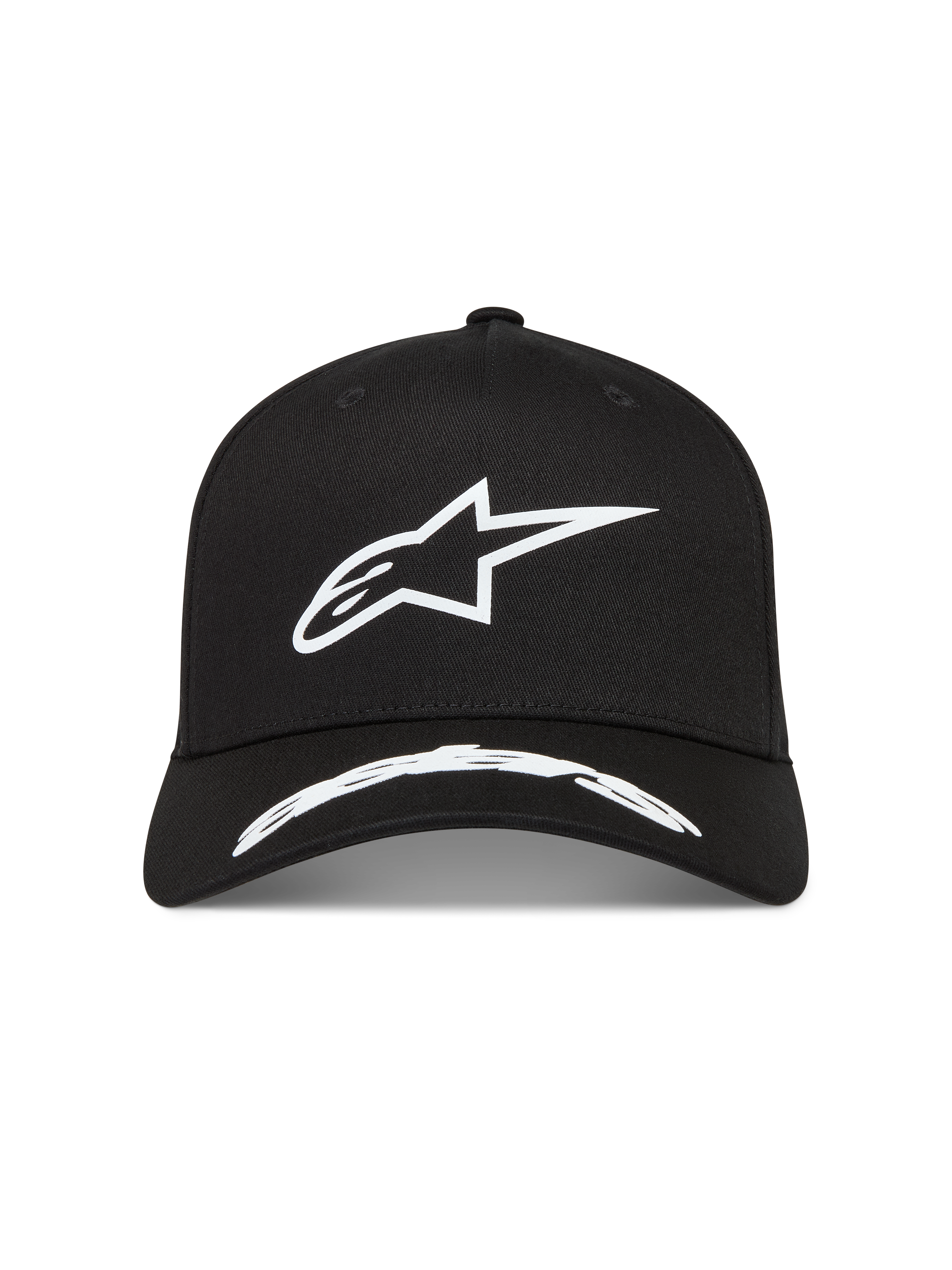 Alpinestars Arclight Cappello, cappello sportswear in twill, nero e bianco, logo Astars in rilievo e visiera curva.