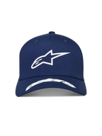 Alpinestars Arclight Cappello, cappello sportswear blu con logo Astars bianco in rilievo, corona strutturata e visiera curva