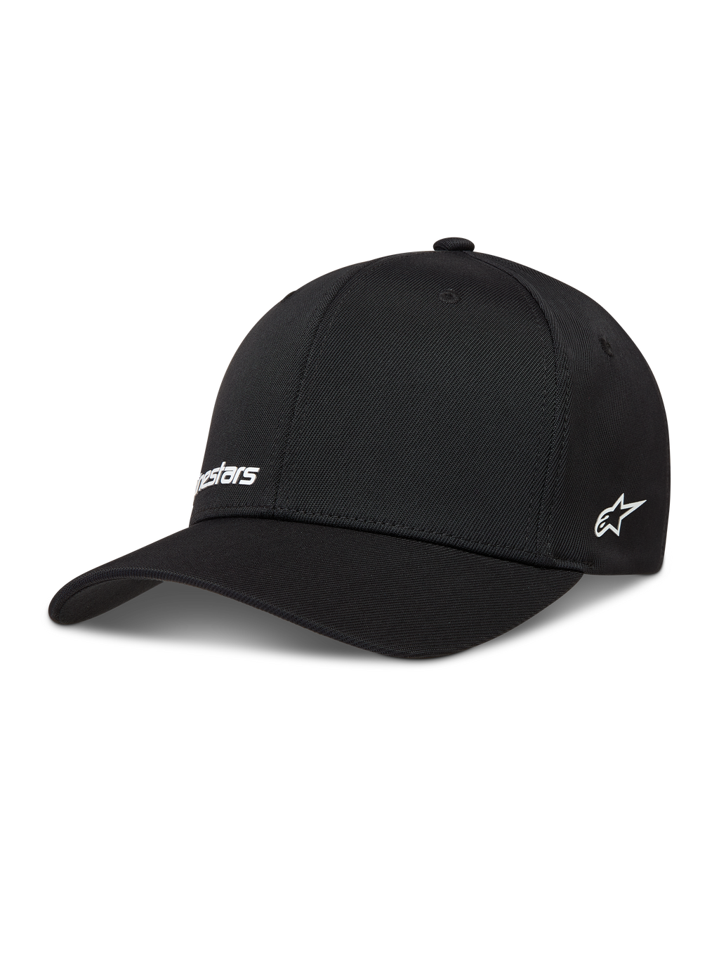 Alpinestars Points Cappello, cappello da sportswear nero in nylon tactel con loghi bianchi stampati in HD e vestibilità flex back