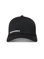 Alpinestars Points Cappello, cappello da baseball nero in nylon tactel con logo Alpinestars bianco in stampa HD