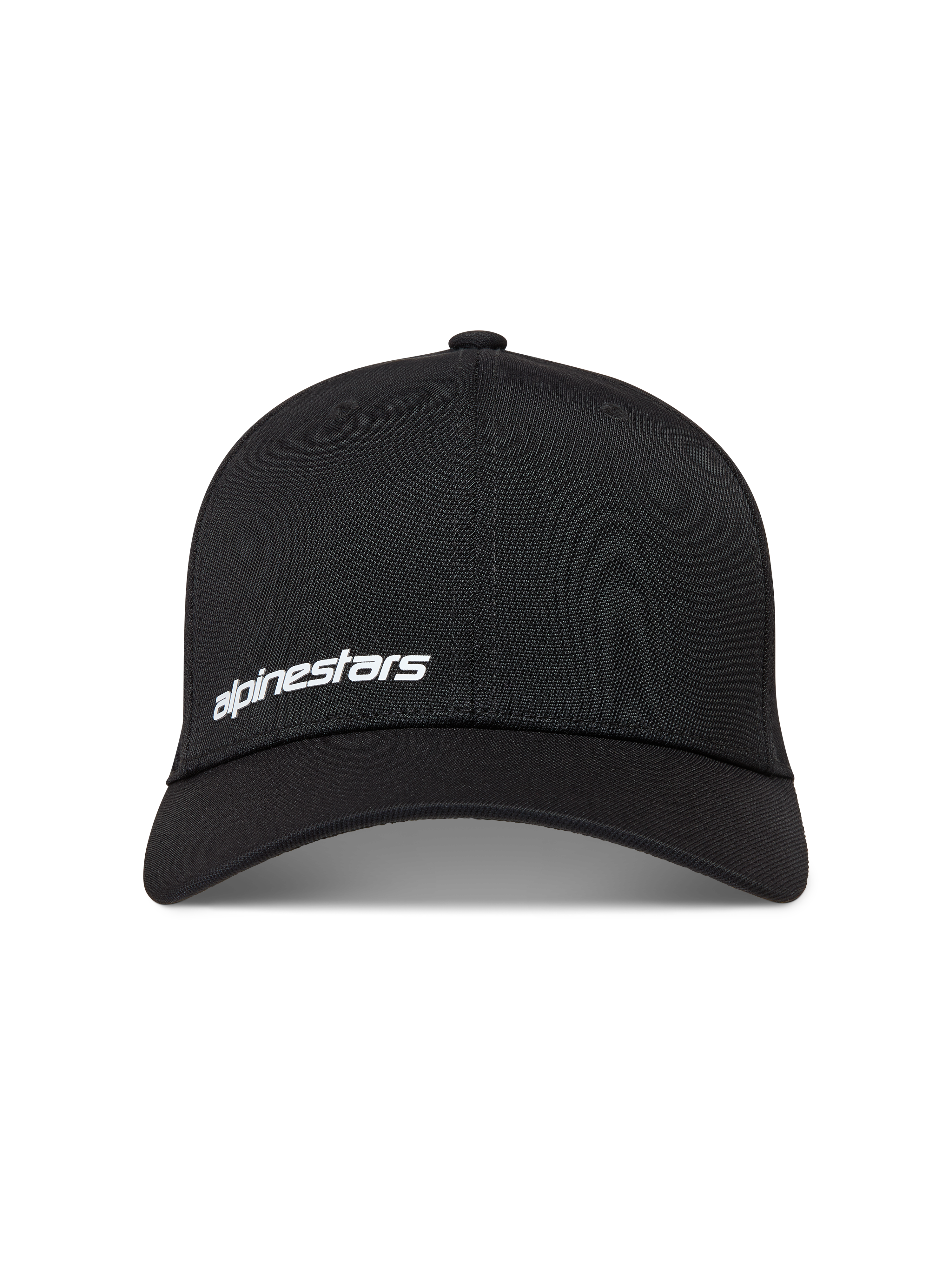 Alpinestars Points Cappello, cappello da baseball nero in nylon tactel con logo Alpinestars bianco in stampa HD