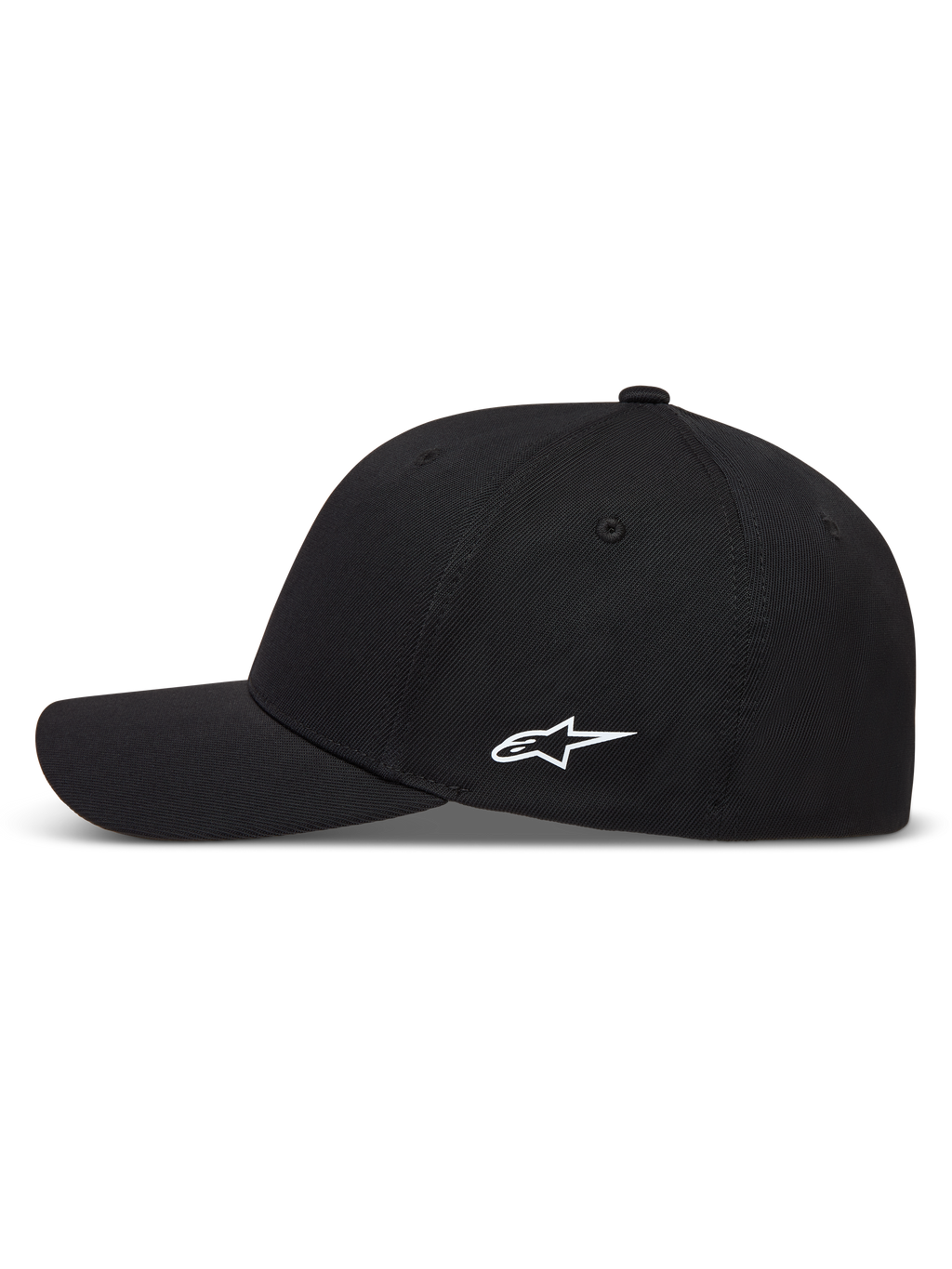 Alpinestars Points Cappello, cappello nero con logo Astars bianco in stampa HD, visiera curva, in nylon tactel