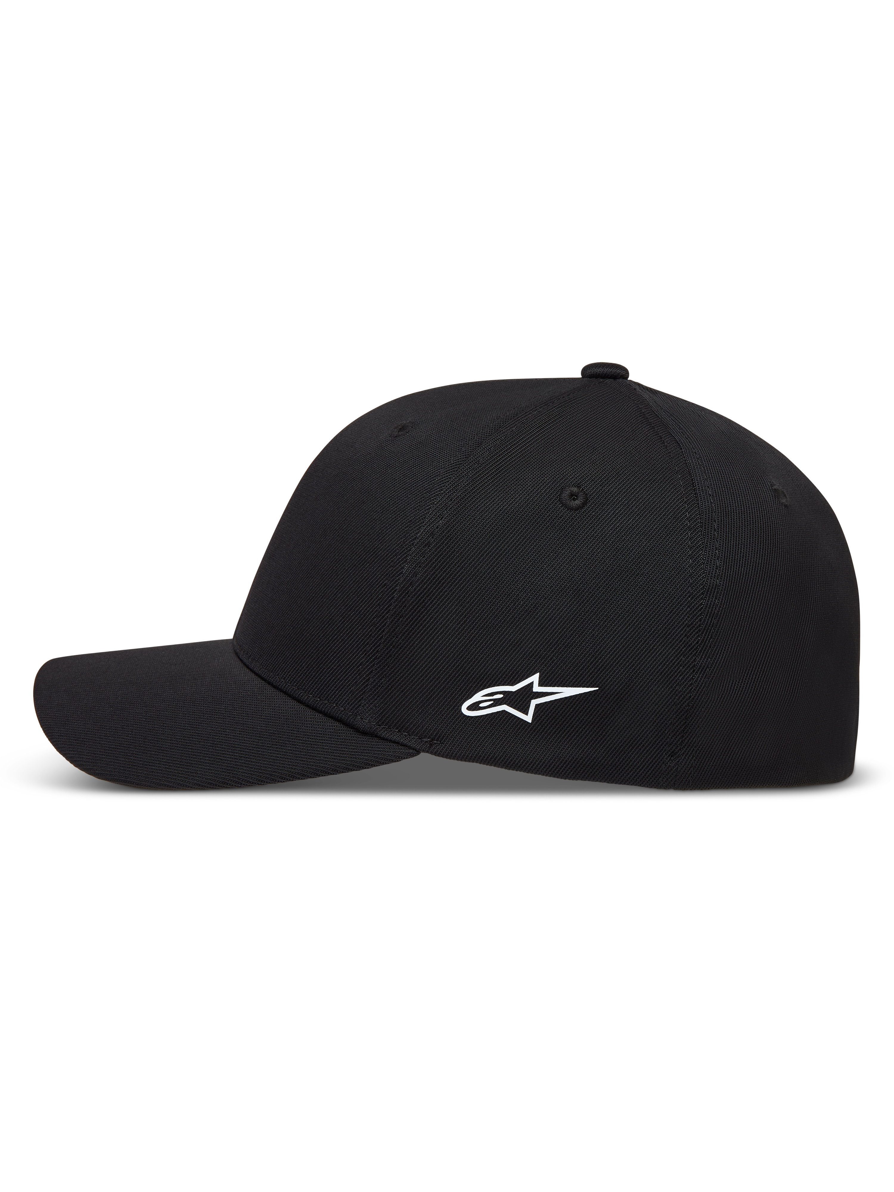 Alpinestars Points Cappello, cappello nero con logo Astars bianco in stampa HD, visiera curva, in nylon tactel