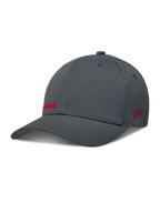 Alpinestars Points Cappello, cappello flex-back grigio scuro in nylon tactel con loghi rossi in stampa HD, stile sportswear.