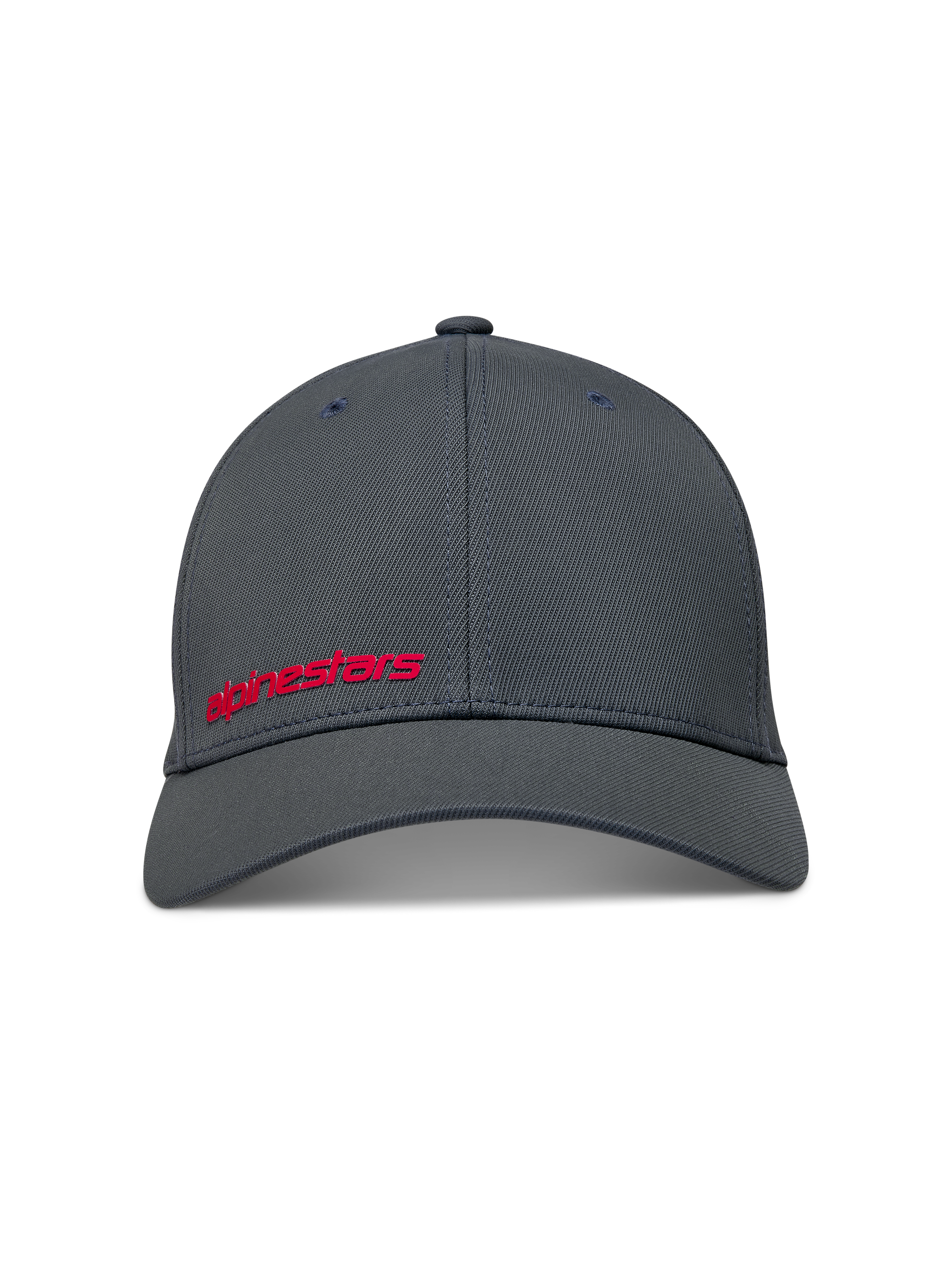 Alpinestars Points Cappello, cappello da baseball in nylon tactel grigio scuro, logo Alpinestars rosso stampato in HD sul davanti, stile casual motorsport