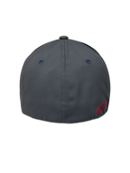 Alpinestars Points Cappello, cappello sportswear flex-back grigio scuro con logo rosso sul retro, in nylon tactel