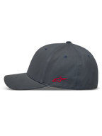 Alpinestars Points Cappello, cappello grigio scuro con logo Astars rosso laterale, in nylon tactel e design flex back