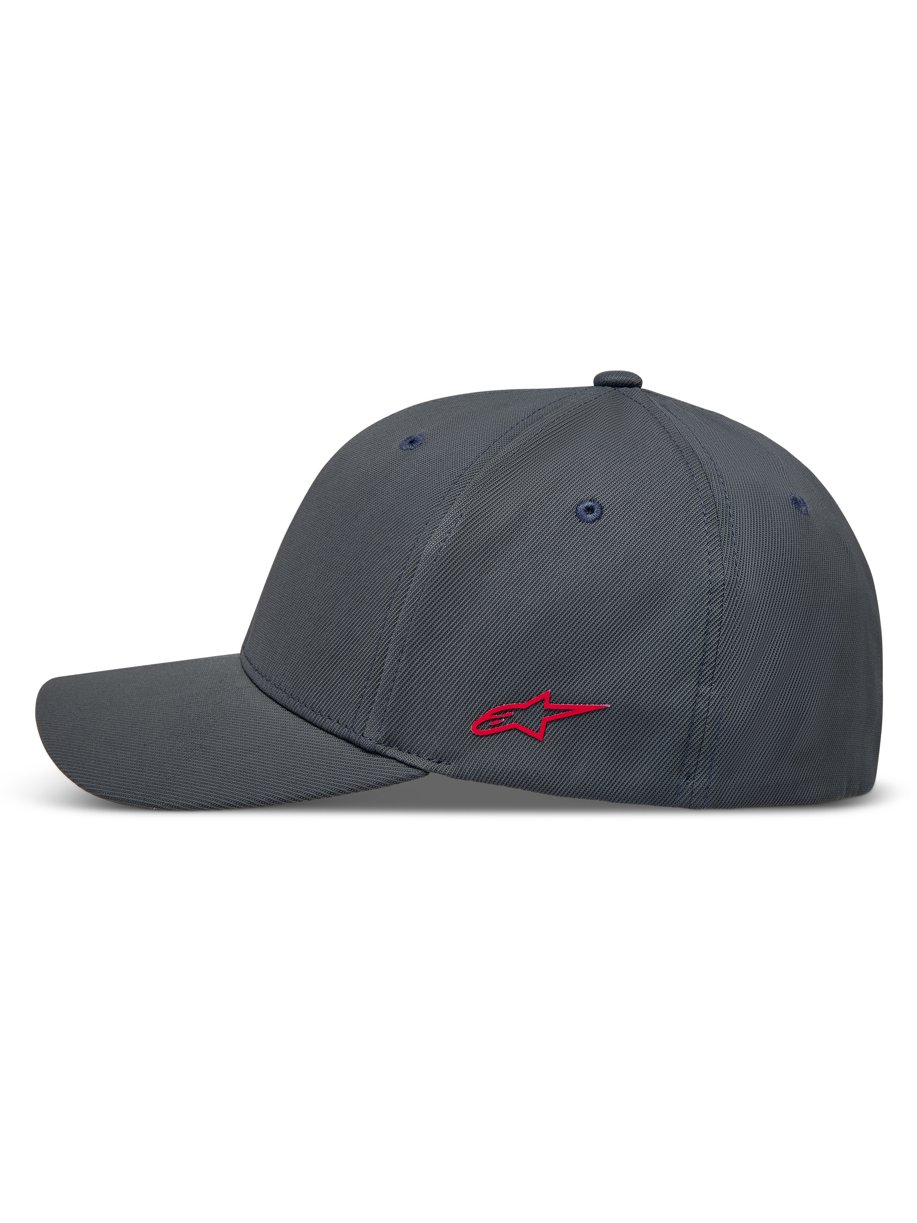 Alpinestars Points Cappello, cappello grigio scuro con logo Astars rosso laterale, in nylon tactel e design flex back