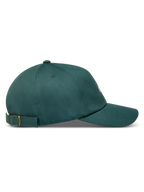 Alpinestars Explorer Strapback Cappello verde, vista laterale con visiera curva e cinturino regolabile con fibbia metallica.