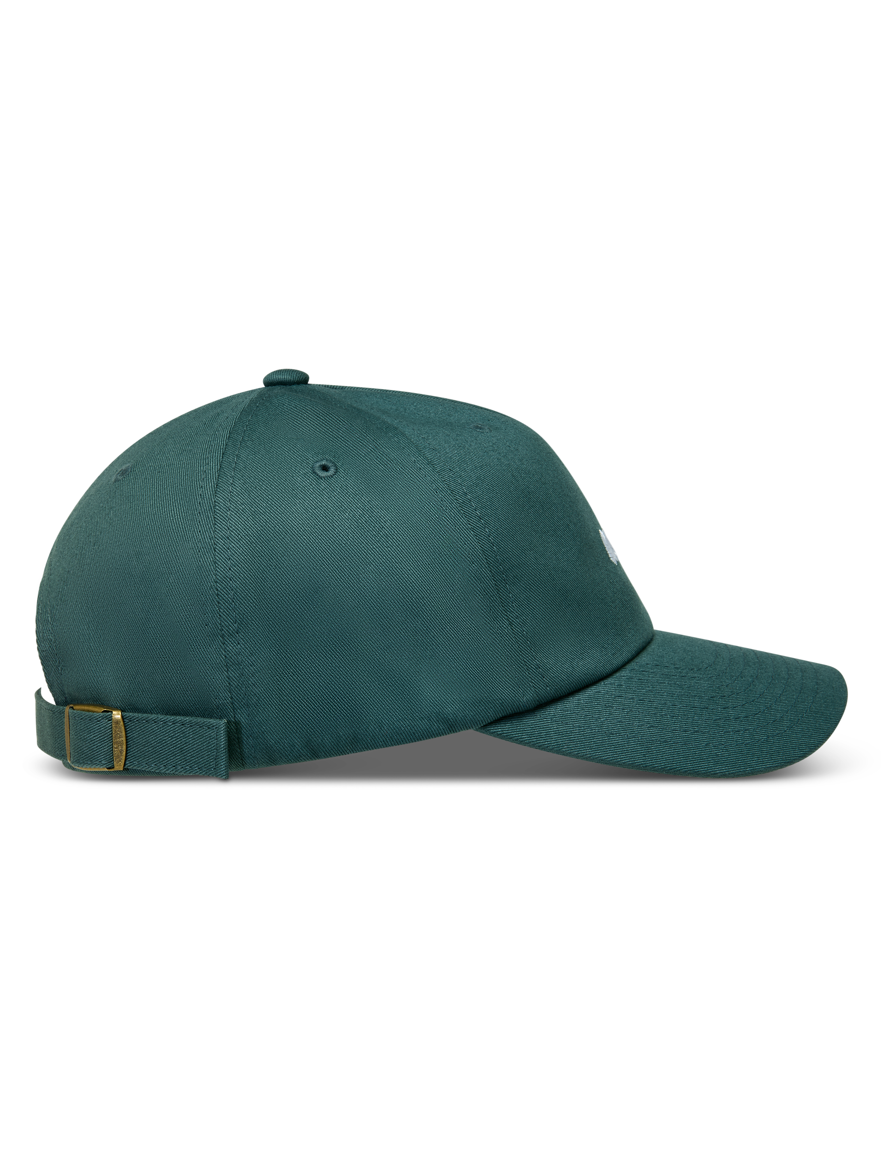 Alpinestars Explorer Strapback Cappello verde, vista laterale con visiera curva e cinturino regolabile con fibbia metallica.