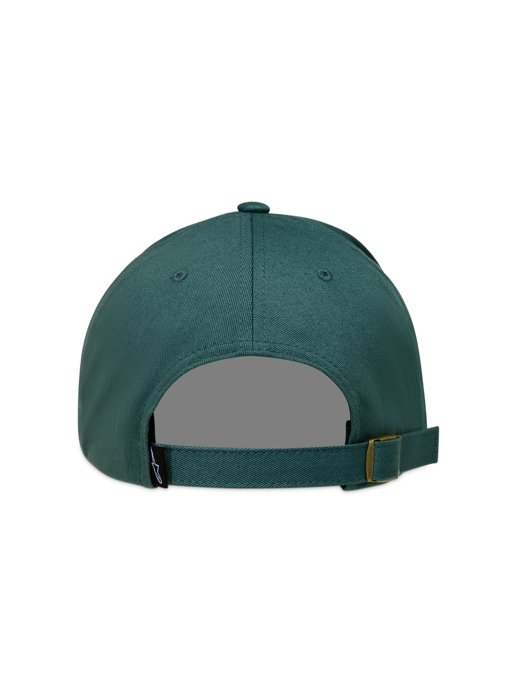 Alpinestars Explorer Strapback Cappello, cappello sportivo verde in twill, vista posteriore con chiusura regolabile ed etichetta logo Astars.