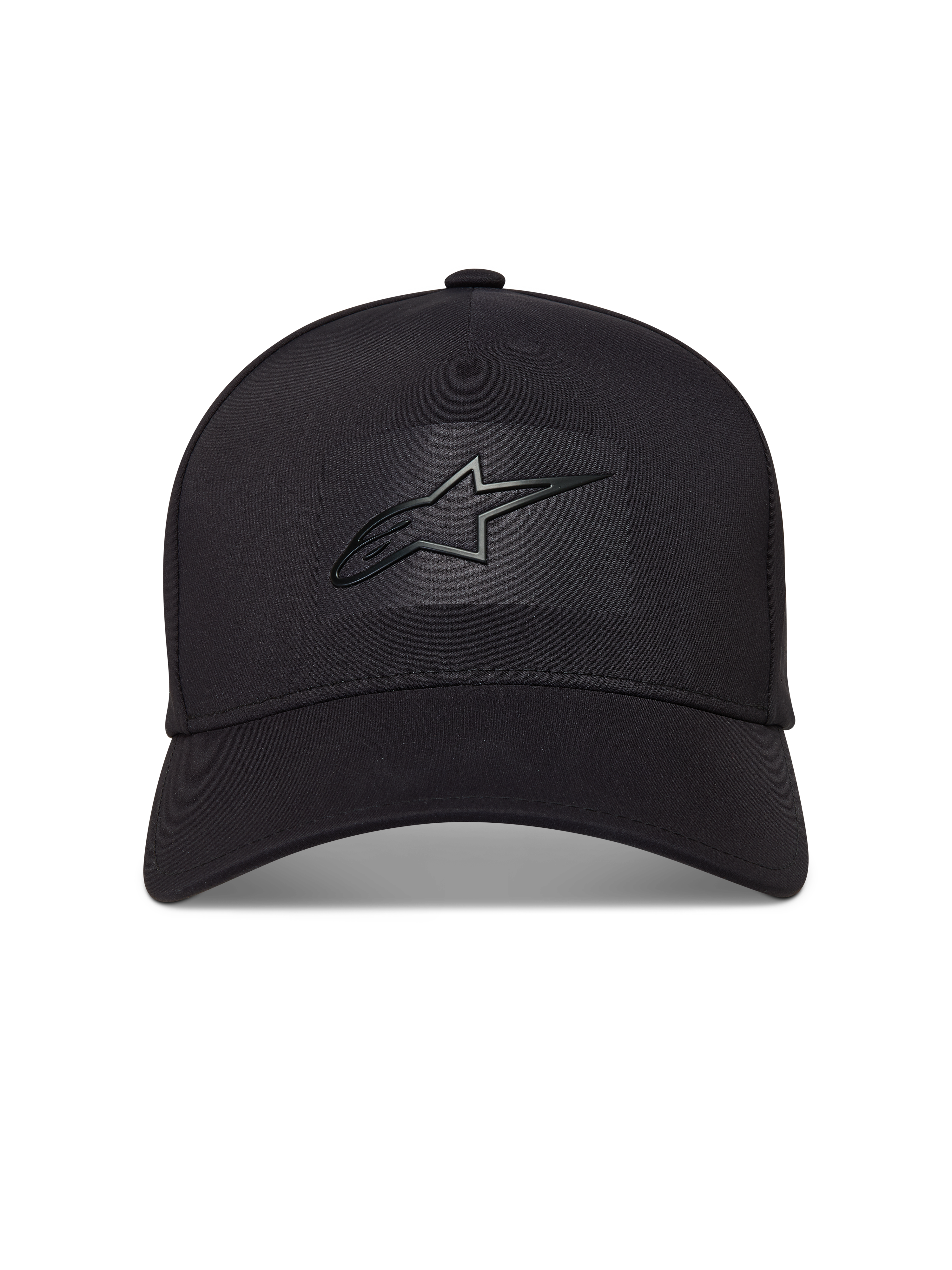 Alpinestars Algo Perf Adjustable Cappello, cappello sportivo nero con visiera curva e logo Astars a saldatura sonica.