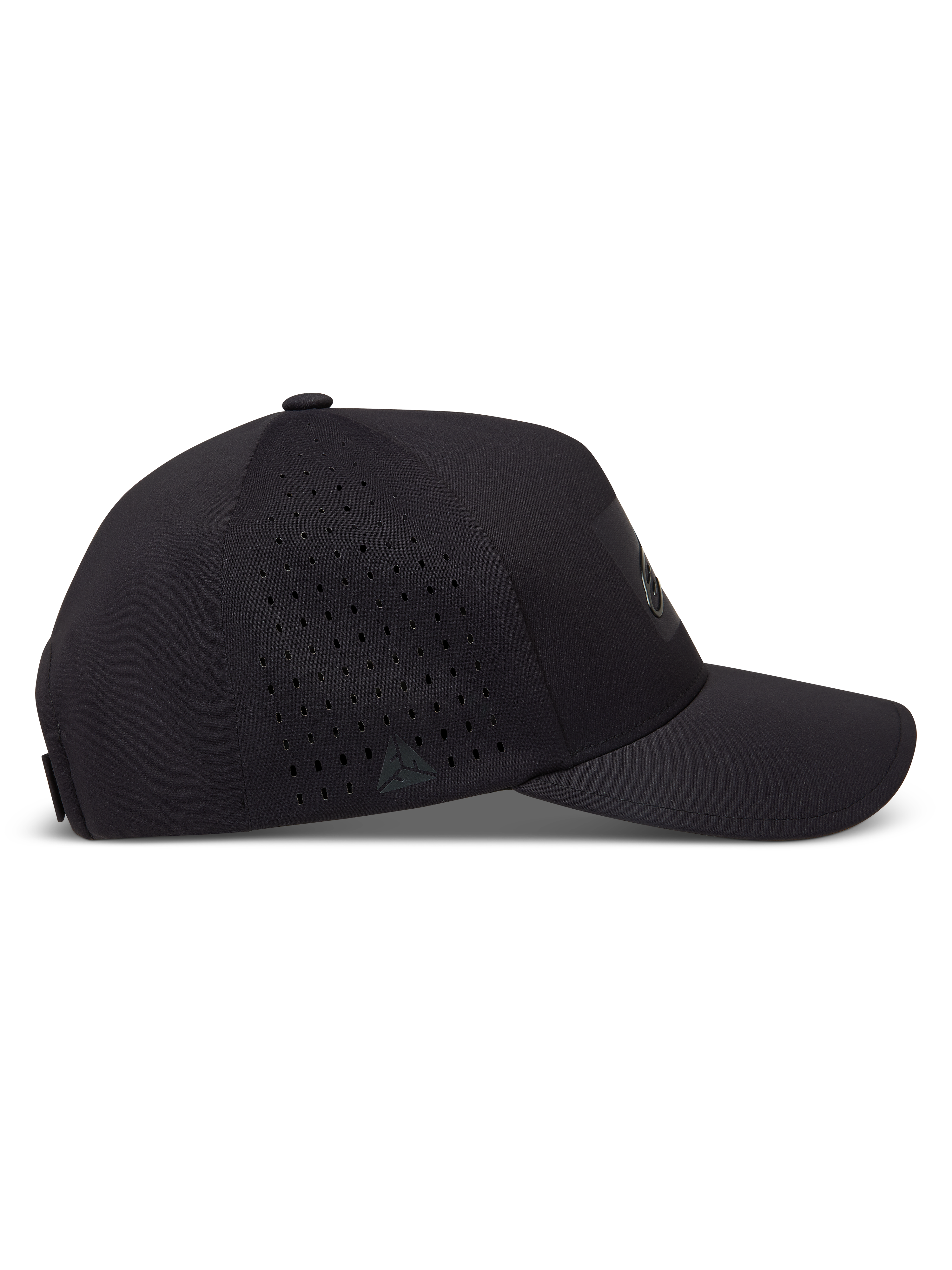 Alpinestars Algo Perf Adjustable Cappello, cappello sportivo con visiera curva, nero, in tessuto tecnico con perforazione laterale.