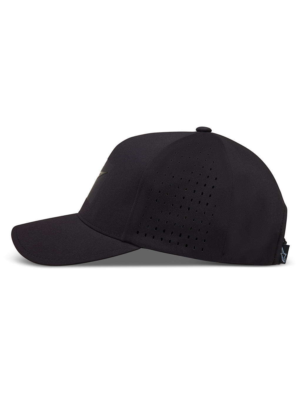 Alpinestars Algo Perf Adjustable Cappello, nero, visiera curva e pannelli laterali perforati per la traspirabilità.