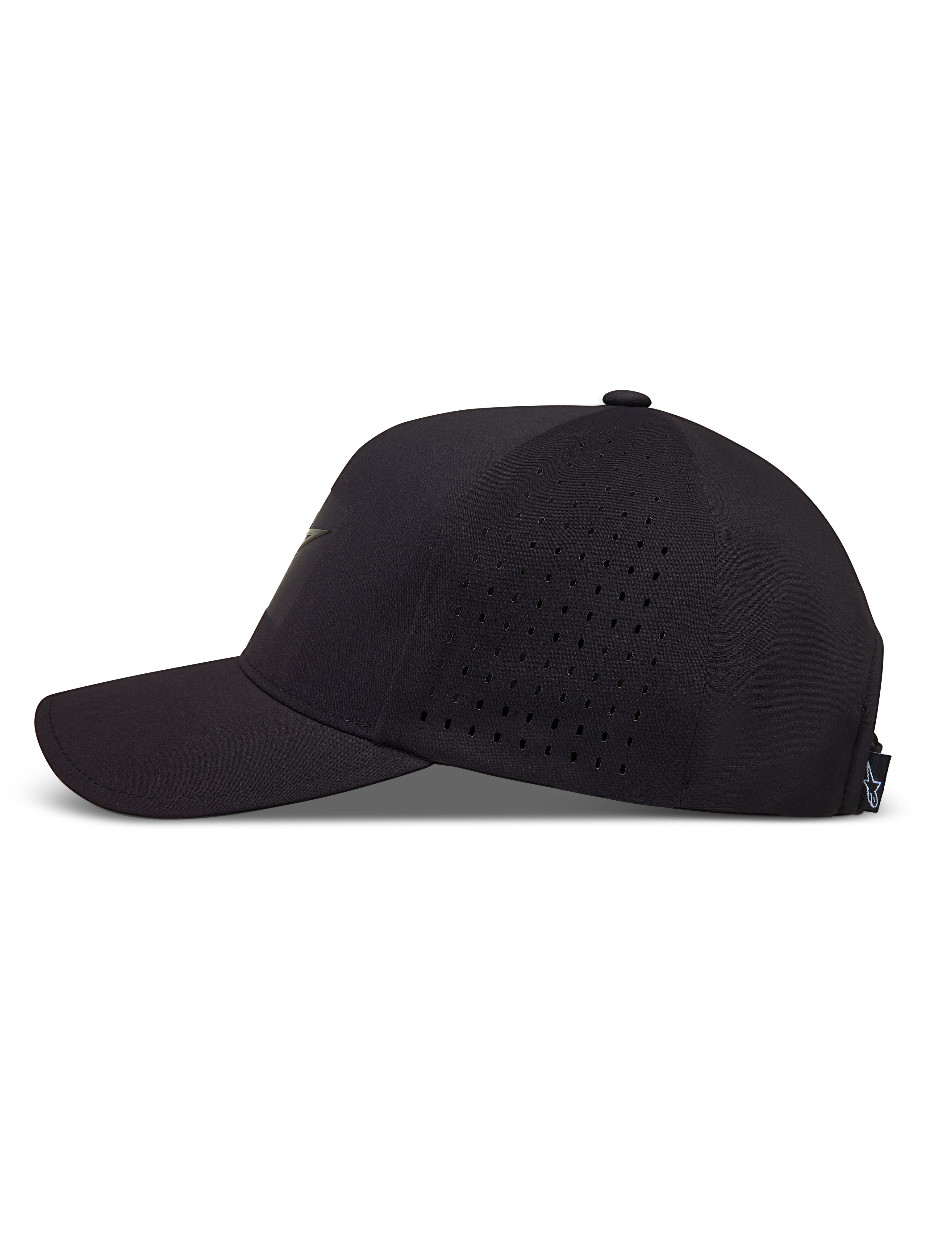 Alpinestars Algo Perf Adjustable Cappello, nero, visiera curva e pannelli laterali perforati per la traspirabilità.