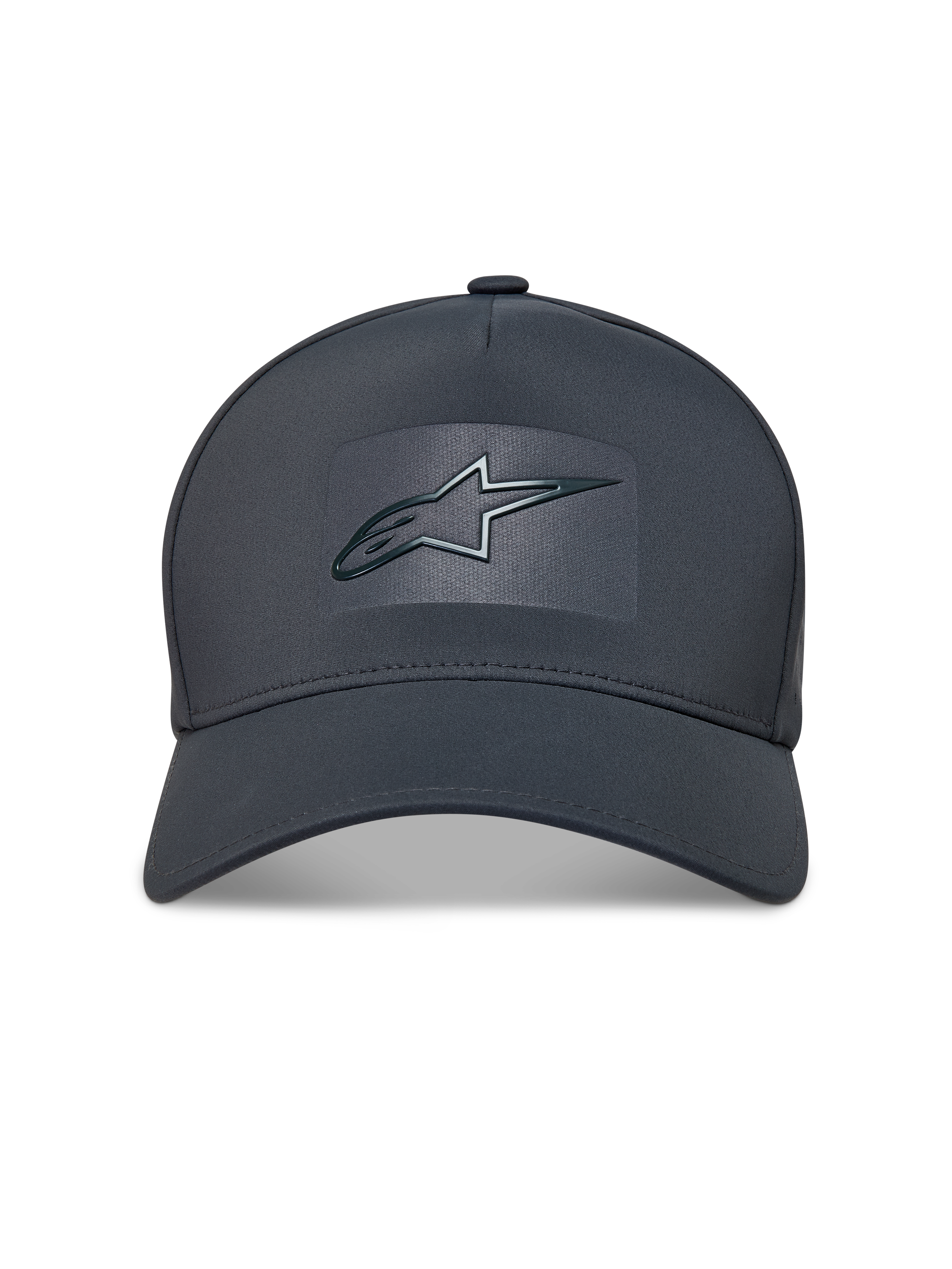 Alpinestars Algo Perf Adjustable cappello, grigio scuro in tessuto tecnico con logo Astars saldato e visiera curva