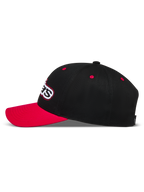 Alpinestars Retro Snapback Cappello, cappello sportswear nero e rosso con visiera curva e corona strutturata in twill