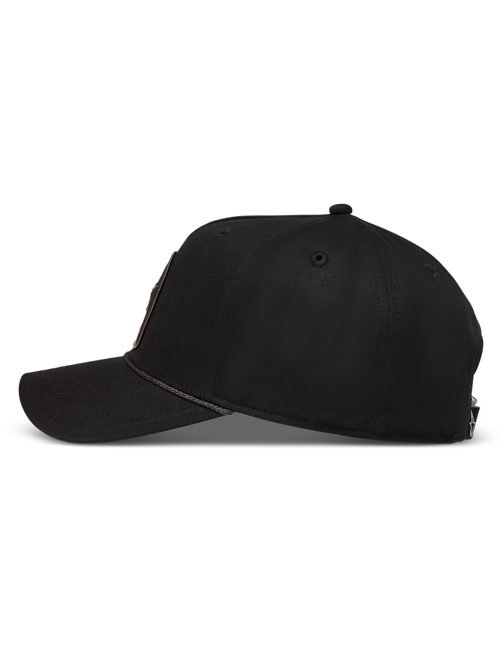 Alpinestars Acme Snapback cappello, cappello sportswear nero con corona strutturata, visiera curva e dettaglio in corda.