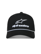 Alpinestars Combo Logo Snapback Cappello, cappello nero con logo Astars bianco ricamato, dettaglio a corda e visiera curva