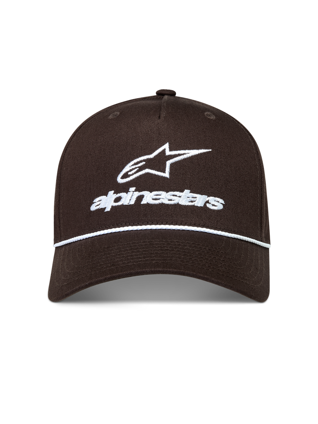Alpinestars Combo Logo Snapback Cappello, cappello sportswear marrone con logo ricamato bianco e cordino sulla visiera curva