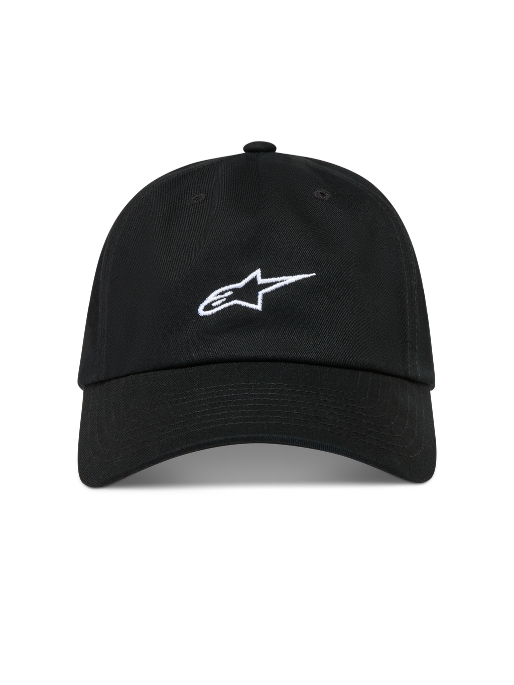 Alpinestars Dylan Dad Cappello, cappello sportswear nero con logo Astars bianco ricamato, visiera curva in twill di cotone.