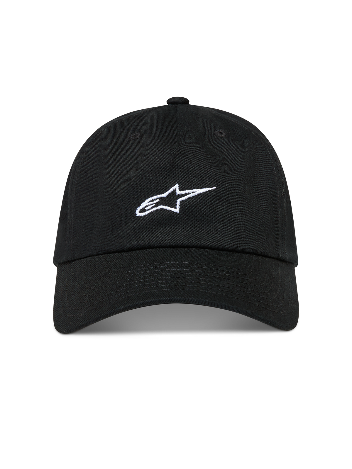 Alpinestars Dylan Dad Cappello, cappello sportswear nero con logo Astars bianco ricamato, visiera curva in twill di cotone.