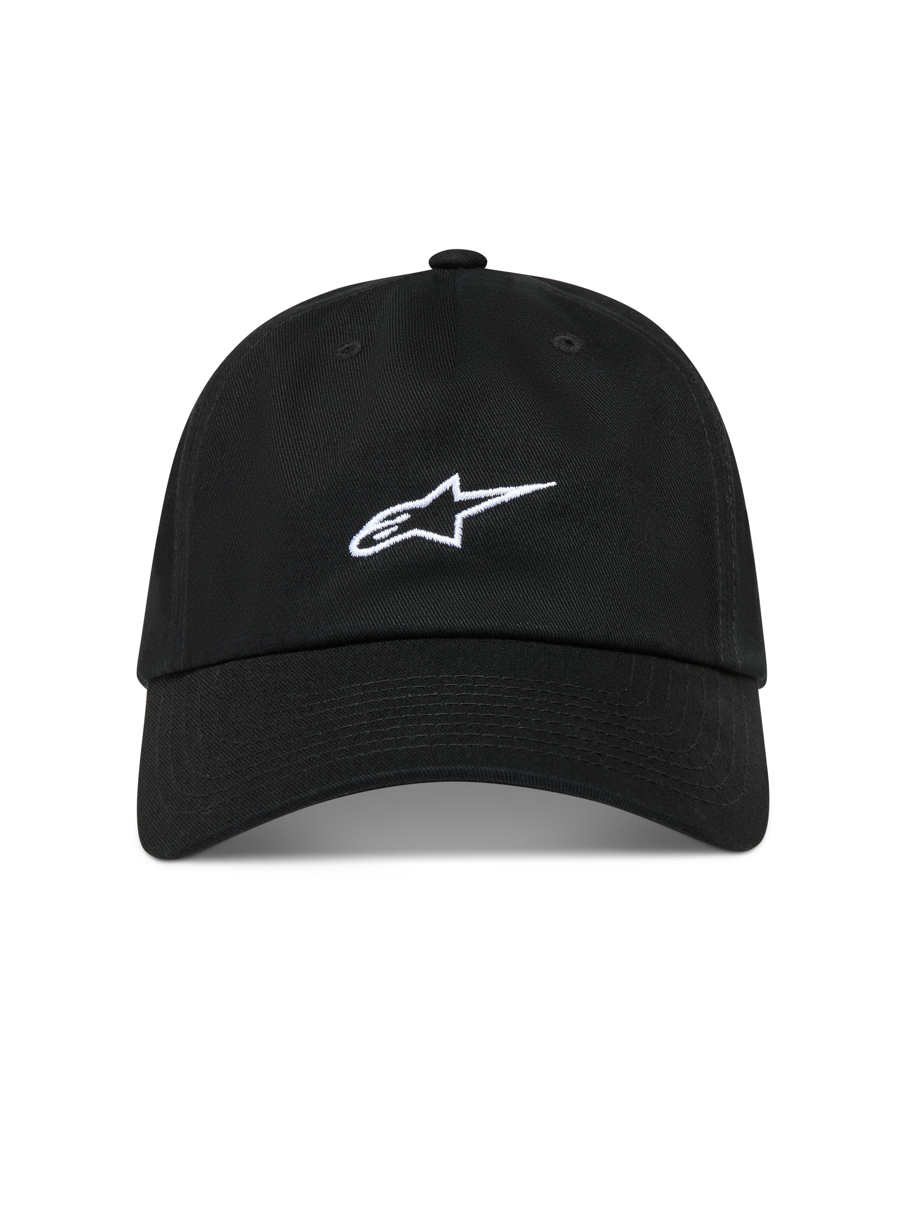 Alpinestars Dylan Dad Cappello, cappello sportswear nero con logo Astars bianco ricamato, visiera curva in twill di cotone.