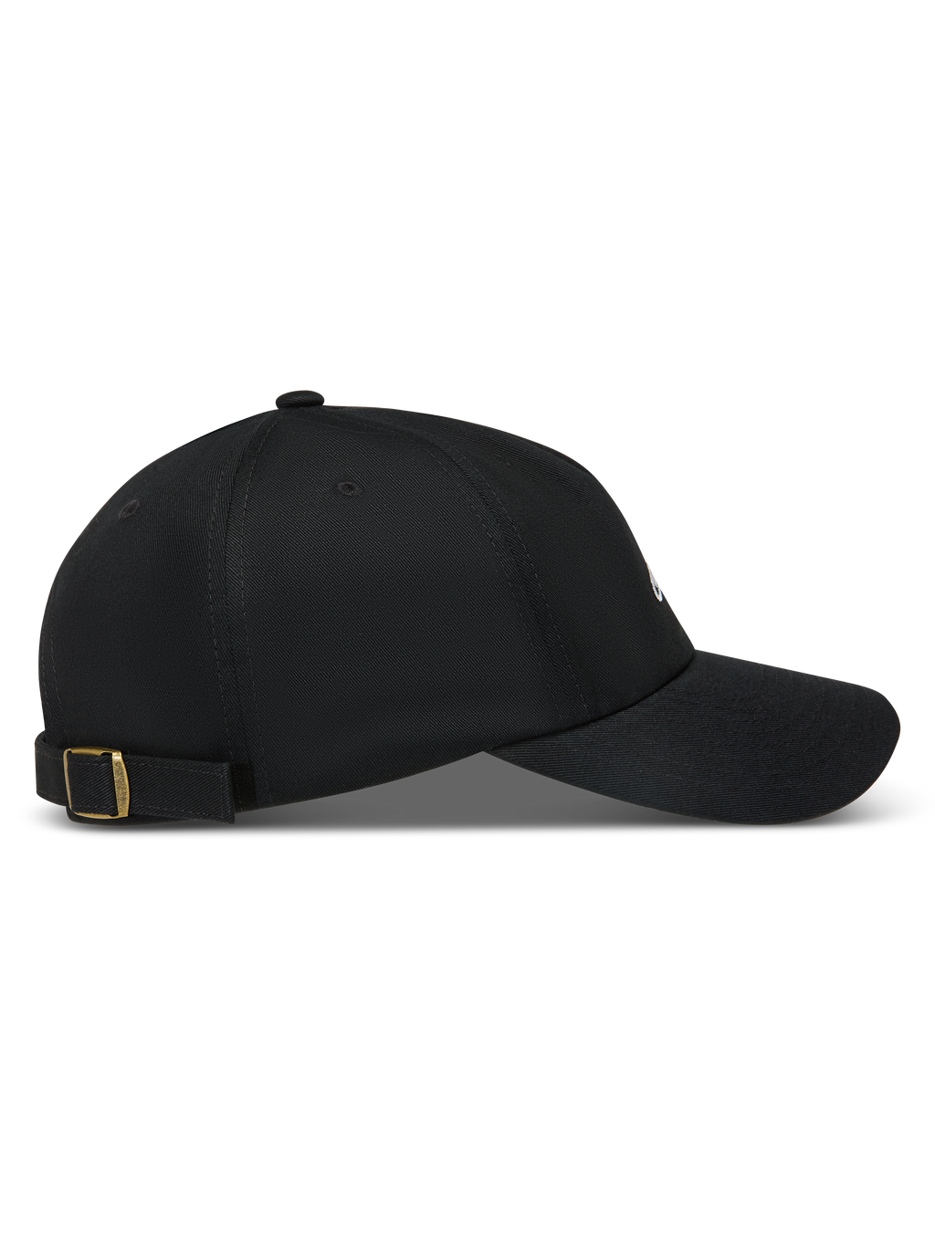 Alpinestars Dylan Dad Hat, cappello sportswear in twill nero con visiera curva e fibbia regolabile in ottone sul retro.
