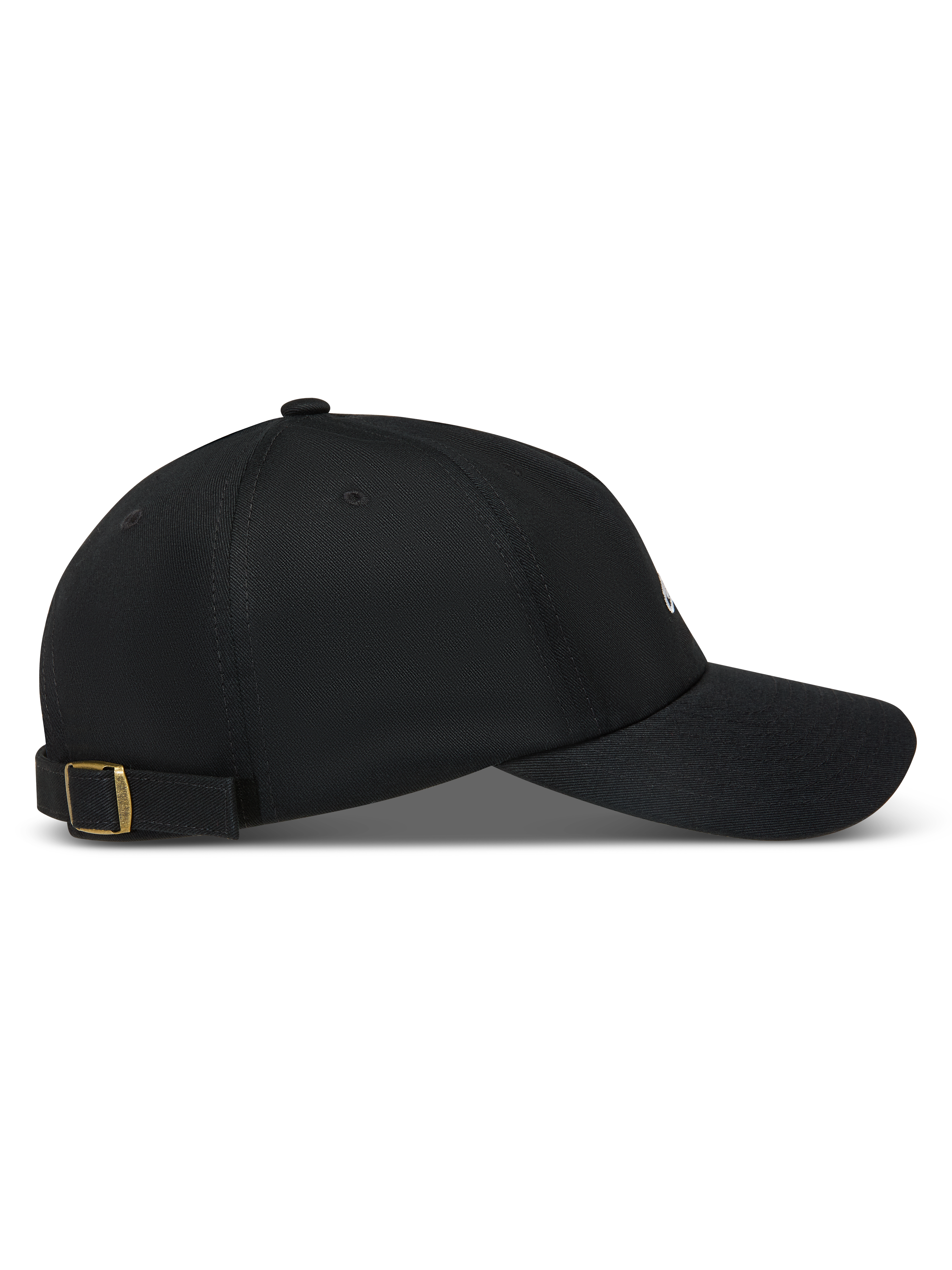 Alpinestars Dylan Dad Hat, cappello sportswear in twill nero con visiera curva e fibbia regolabile in ottone sul retro.