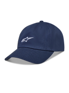 Alpinestars Dylan Dad Cappello, cappello sportivo in twill blu navy con visiera curva e logo Astars bianco ricamato.