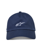 Alpinestars Dylan Dad Cappello, cappello sportswear con visiera curva e corona non strutturata, blu con logo Astars bianco ricamato
