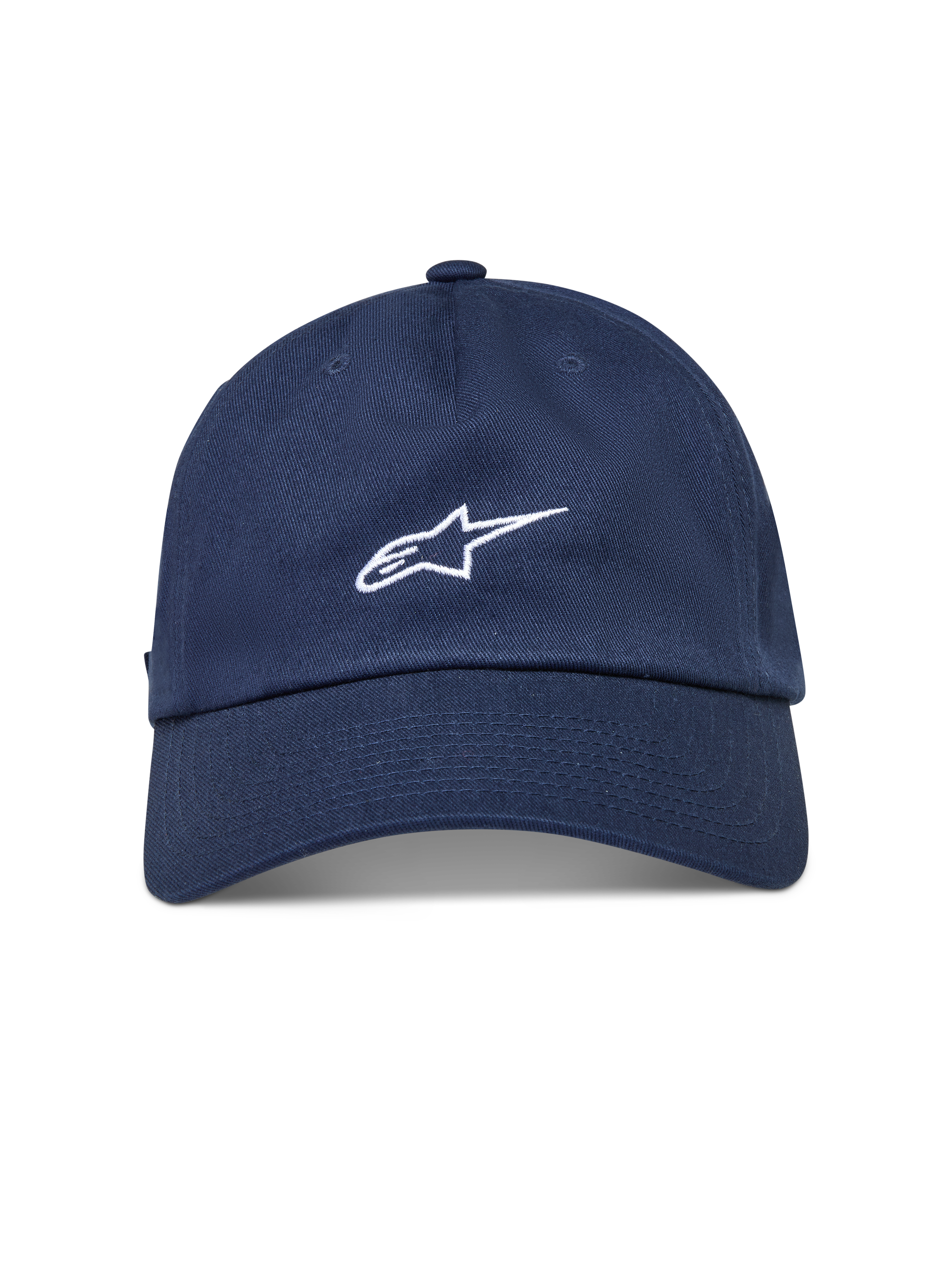 Alpinestars Dylan Dad Cappello, cappello sportswear con visiera curva e corona non strutturata, blu con logo Astars bianco ricamato