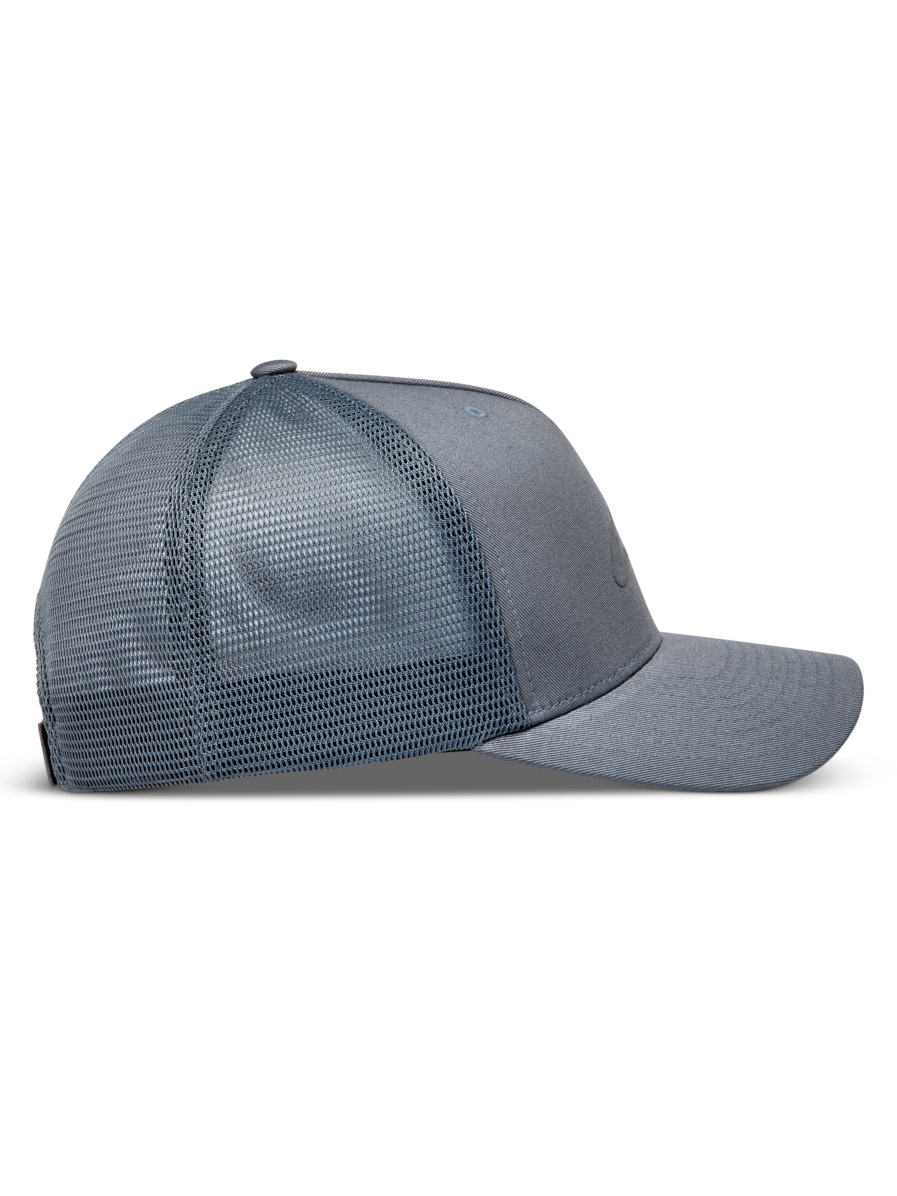 Alpinestars Augment Cappellino Trucker, cappello grigio da sportswear, vista laterale con retro in rete traspirante e visiera curva