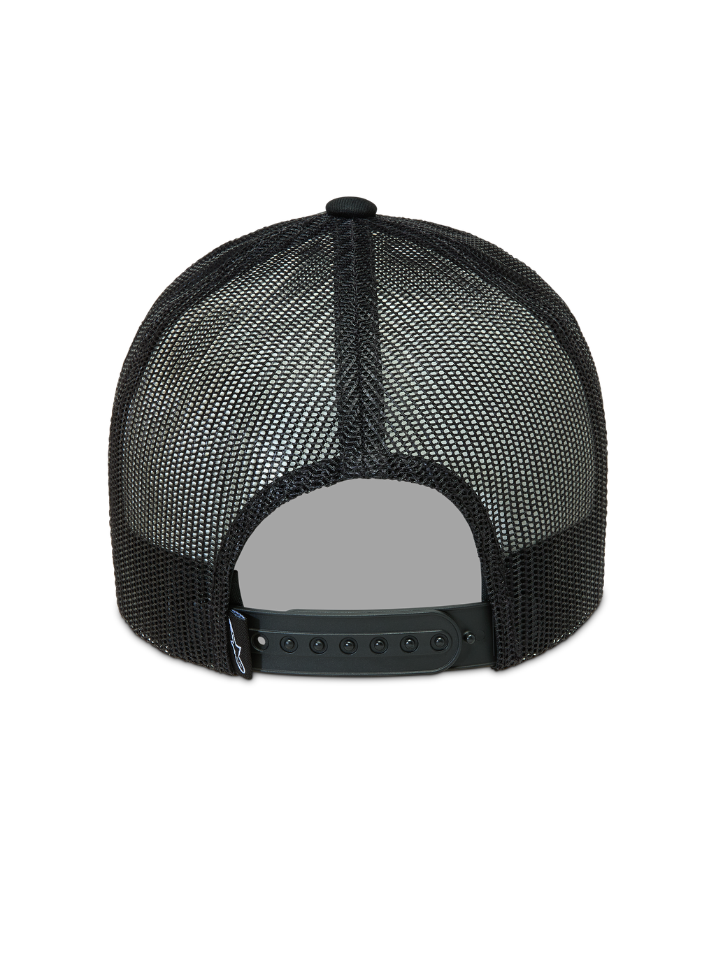 Alpinestars Hemmings Cappellino Trucker, cappello nero con pannelli in rete traspirante e chiusura a scatto regolabile.