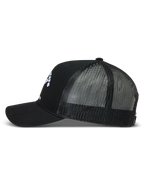 Alpinestars Baron Cappellino Trucker, cappello sportswear nero con rete traspirante, visiera curva e corona in twill.