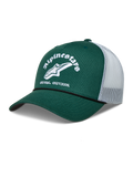 Alpinestars Baron Cappellino Trucker, cappello sportswear verde e bianco con visiera curva, retro in rete e logo ricamato