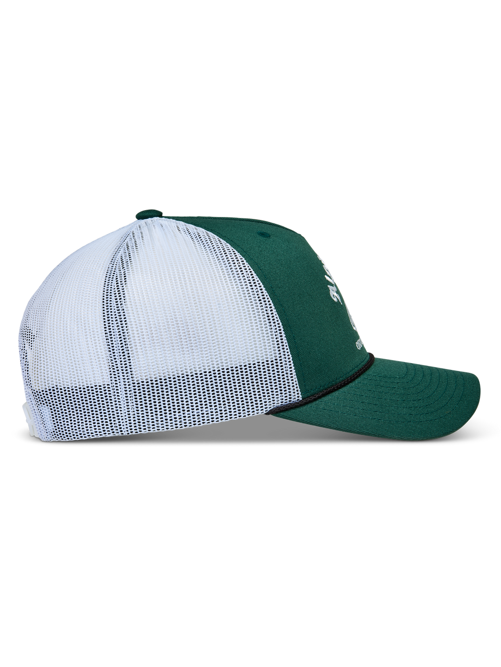 Alpinestars Baron Cappellino Trucker, cappello sportivo verde e bianco con visiera curva, corona strutturata e retro in rete bianca traspirante.