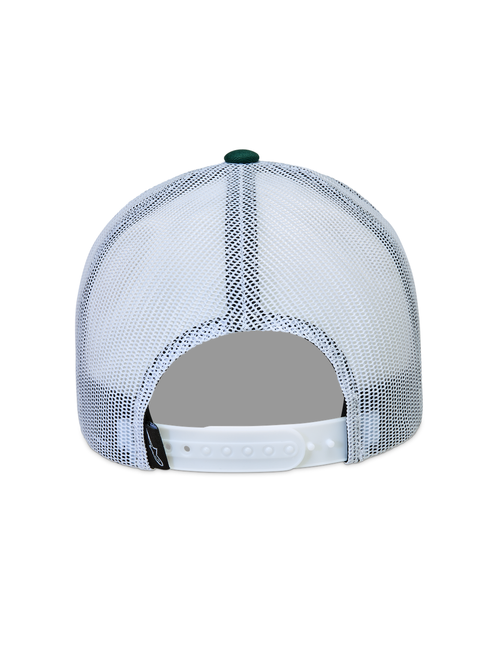 Alpinestars Baron Cappellino Trucker, cappello bianco e verde, vista posteriore con rete e chiusura snapback regolabile