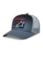 Alpinestars Gravel Cappellino Trucker, cappello sportswear, grigio scuro e nero, con retro in rete grigia e patch racing frontale
