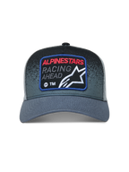 Alpinestars Gravel Cappellino Trucker, cappello sportswear grigio e nero con retro in rete e patch logo racing