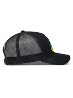 Alpinestars Meteorite Cappellino Trucker, cappello nero con retro in rete traspirante, visiera curva e chiusura snapback.